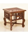 Gibson Solid wood Glass Top Peg Table