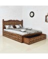Solid Wood Brass Bed with Front Trolley