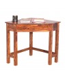 Solid Wood Corner Table With Drawers