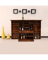 Wooden Bar Cabinet with Traditional Diamond Design