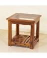 Solid Wood Stacy Glass Top Peg Table
