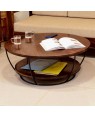 Cherrie Round Double Top Metal Leg Coffee Table