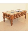 Solid Wooden Brass Glass Top Center Table 