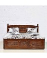 Solid Wood Sheesham Bed With Carving Design