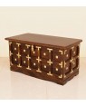 Solid Wooden Boho Trunk Brass Gall and Box 