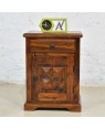 Solid Sheesham Wood Diamond Bedside Table