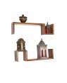 Solid Wood U Shape Wall Shelf Set of Two 