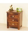 Solid Wooden 3 Drawars Bedside Table 