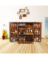 Solid Wood Regular Bar Cabinet With Diamond Design 