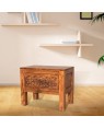 Solid Wood Brass Top Bed Side Table
