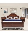 Solid Wood Sheesham Vincent Bed With Carving Design