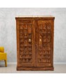 Solid Wooden Diamond Design Home Bar Cabinet