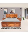 Solid Wood Sheesham Swirl King Size Bed With Top Opening Box