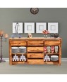 Sheesham Louis Solid Wood Sideboard Six Drawers