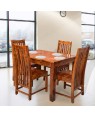 Solid Wooden Four Seater Dining Table and Chair 