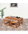 Trendy Coffee Table Set with Two Stools 