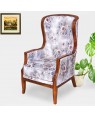 Solid Wood Noel Wing and In Beige Floral Easy Chair