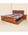 Wooden Bed Without Box and Both Side Trolly Ply Mix Bed 
