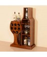 Aledo Solid Wood Floor Wine Bottle Rack in Teak Finish 