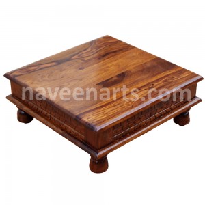 Wooden Puja Carving Chowki 