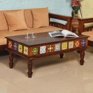 Solid Wooden Tiles Center Table 