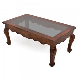 Solid wooden Glass Top Center Table
