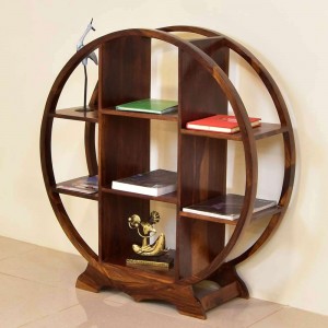 Solid Wooden Round Bookshelf