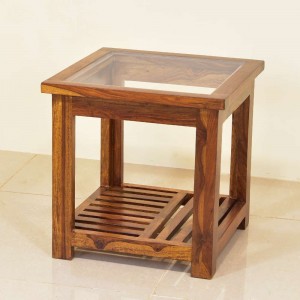 Solid Wood Stacy Glass Top Peg Table