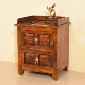 New Look Wood Diamond Bedside Table