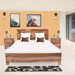 Solid Wood Traditional Design Bed With Storage