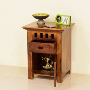 Neptuna Bedside Table Natural Finish