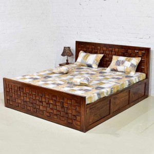 Solid Wooden Niwar Patti Bed Storage 