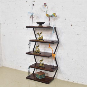 Solid Wood Iron Sheesham Book Shelf 