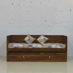 Solid Wooden Sofa Cum Trolly Bed  