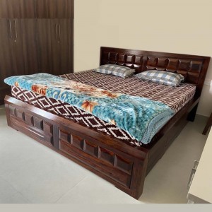 Solid Wooden Florence Diamond Bed With Storage