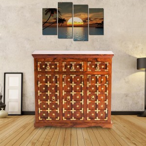 Solid Wood Brass Sideboard