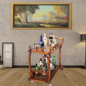 Solid Sheesham Wood Trolley / Bar