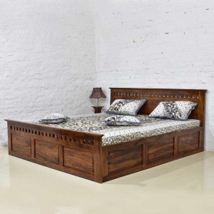 Solid Wood Kuber Sheesham bed with Storage 