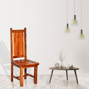 Long Back Solid Sheesham Wood Dining Chair