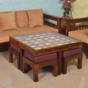 Solid Wooden Tiles Coffee Table  