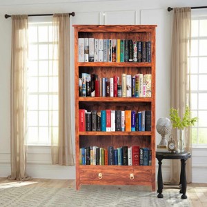 Solid Wooden Hutton Bookshelf with1 Drawer