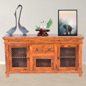 Solid Wood Jali Sideboard Cabinet