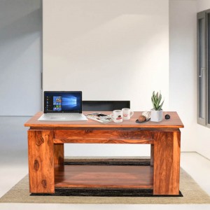 Abby Glass Top Veneer Center Table