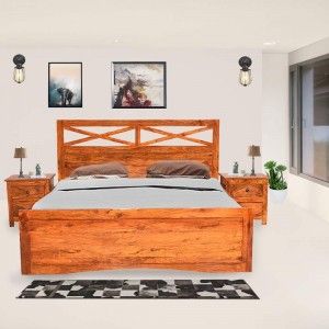 Solid Wood Sheesham Krrish Bed Without box 