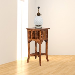 Solid Wood Corner Sheesham Lamp Stand 