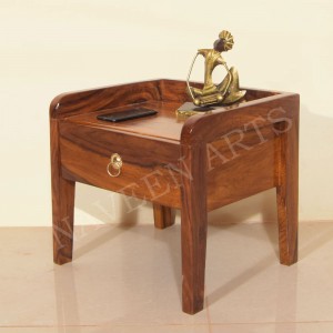 Solid Wooden Low Height Bedside Table and Pag Table 