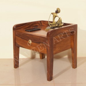 Solid Wooden Low Height Bedside Table and Pag Table 