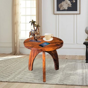 Deux Wooden Peg Side Table