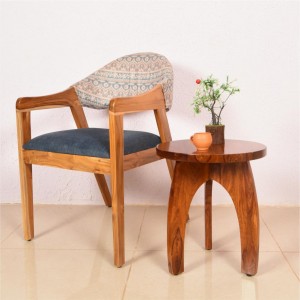Deux Wooden Peg Side Table