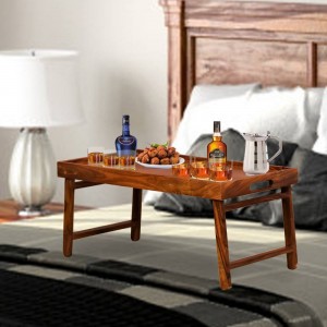 Sheesham Wood Foldable Breakfast Bed Tray Table